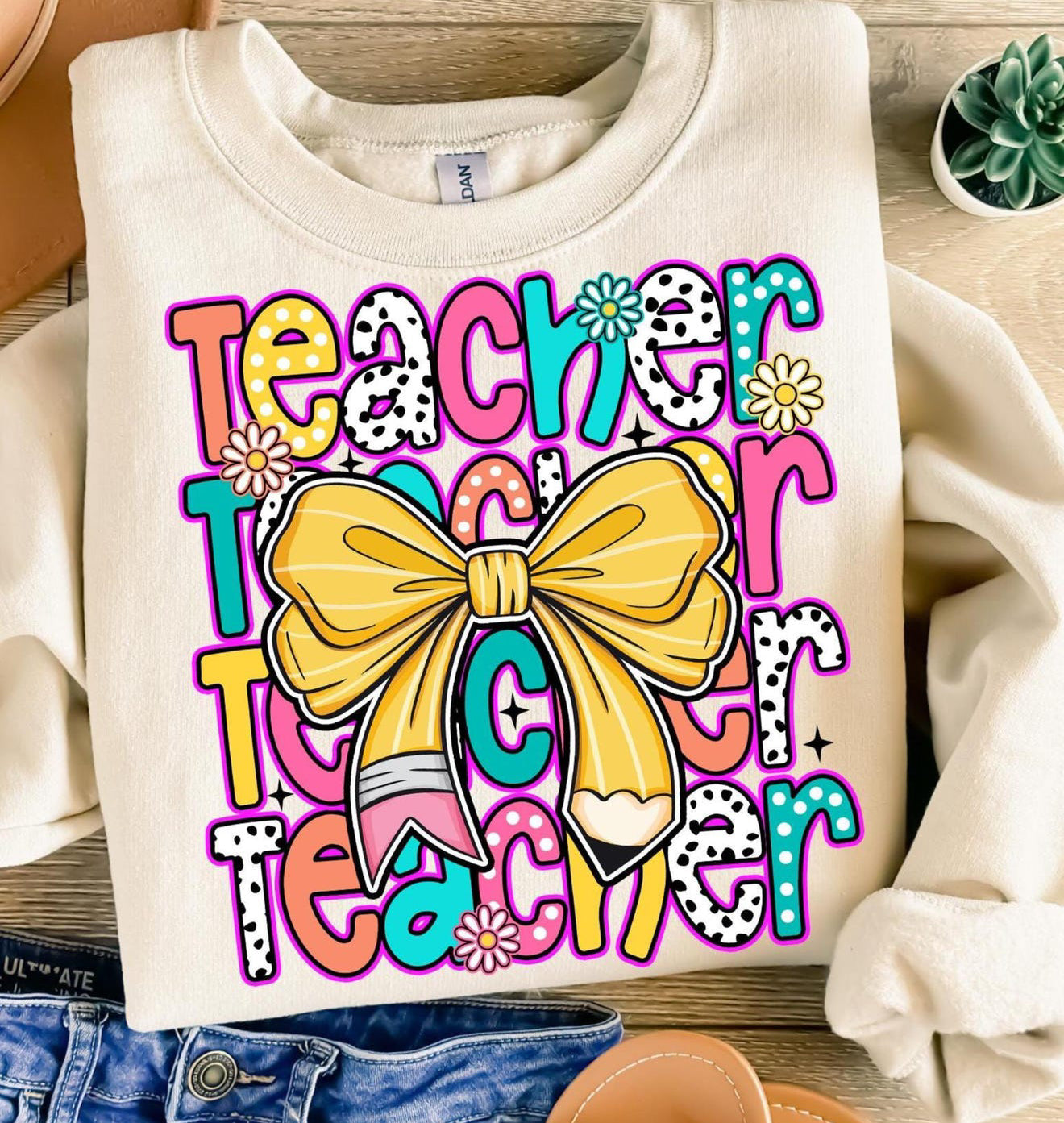 Teacher Pencil Bow
