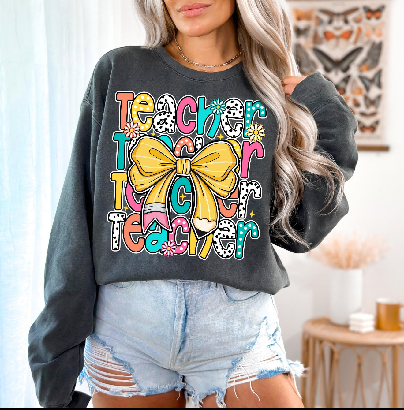 Teacher Pencil Bow