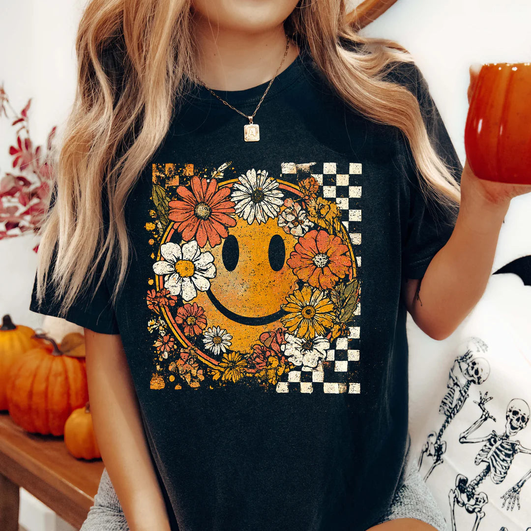 Retro Fall Smiley T-Shirt