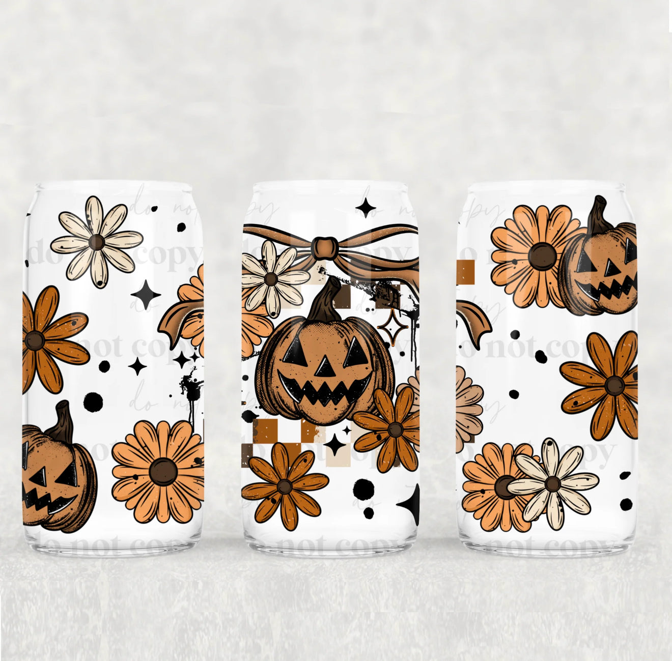 Fall Pumpkins 16 oz Glass