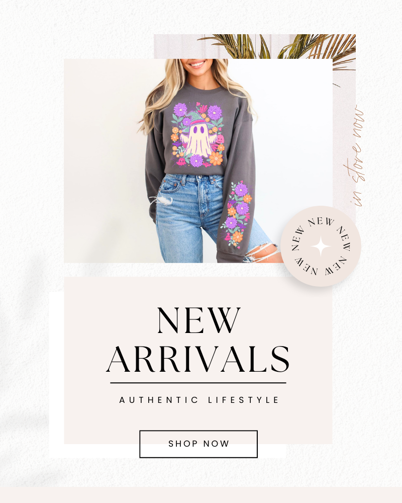 Ghost Flower + Sleeve Design Comfort Colors® Crewneck Sweatshirt