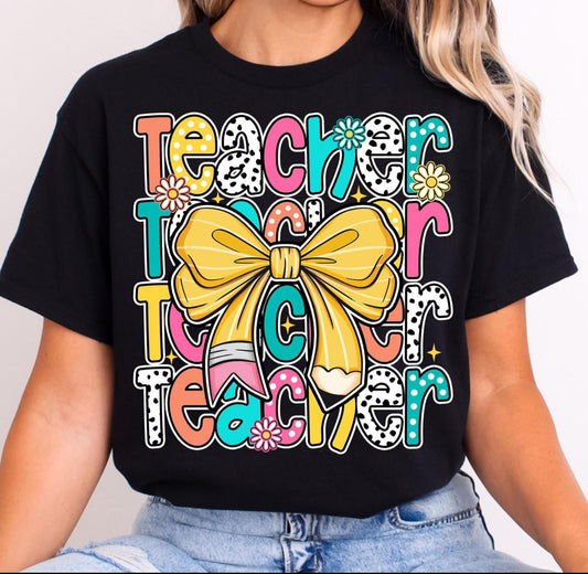 Teacher Pencil Bow