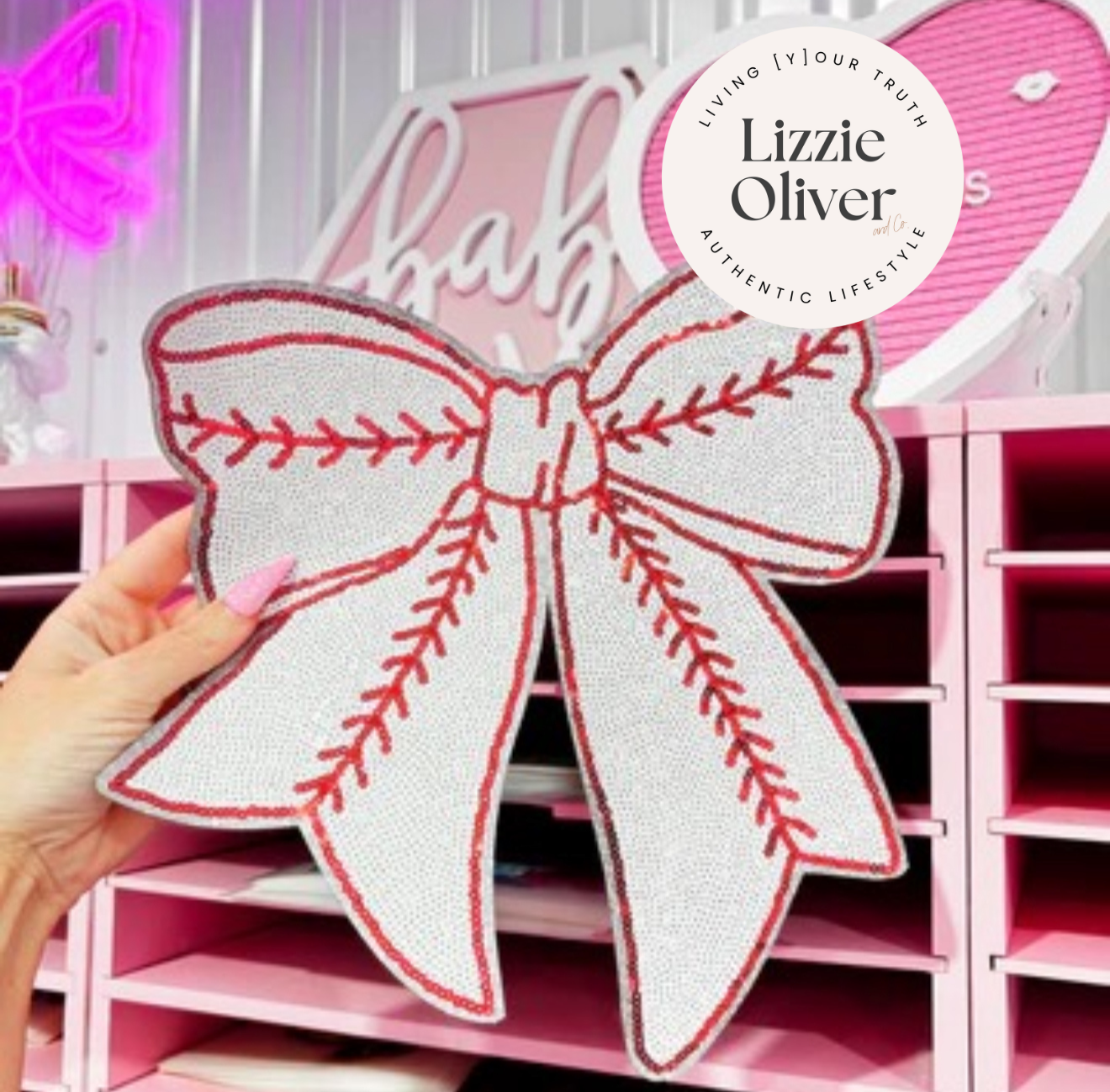 Baseball Bow (Sequin Patch)