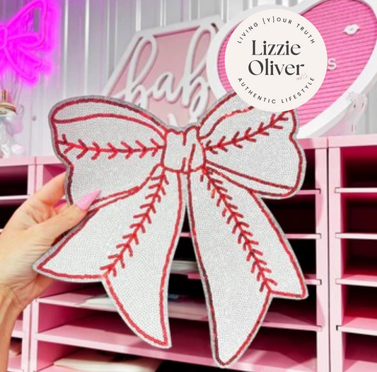 Baseball Bow (Sequin Patch)