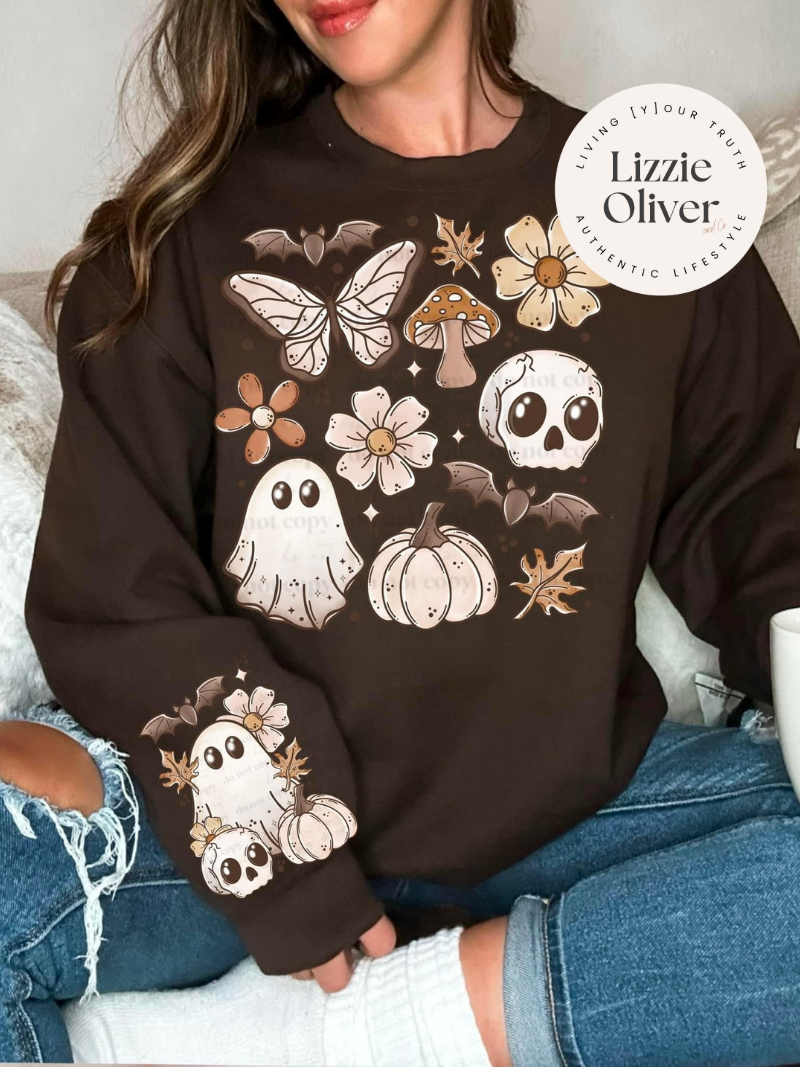 Fall Things + Sleeve Design Crewneck Sweatshirt