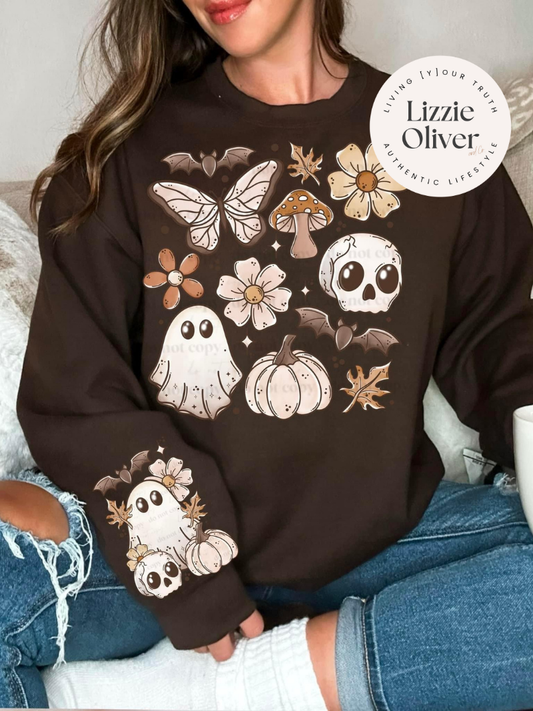 Fall Things + Sleeve Design Crewneck Sweatshirt