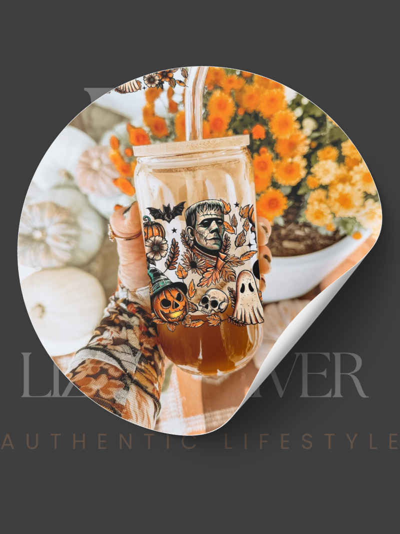 Halloween Things 16 oz Glass Can