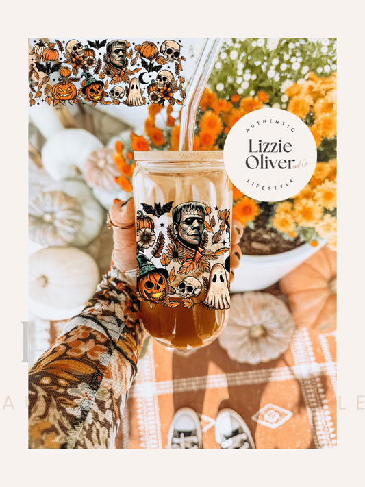 Halloween Things 16 oz Glass Can