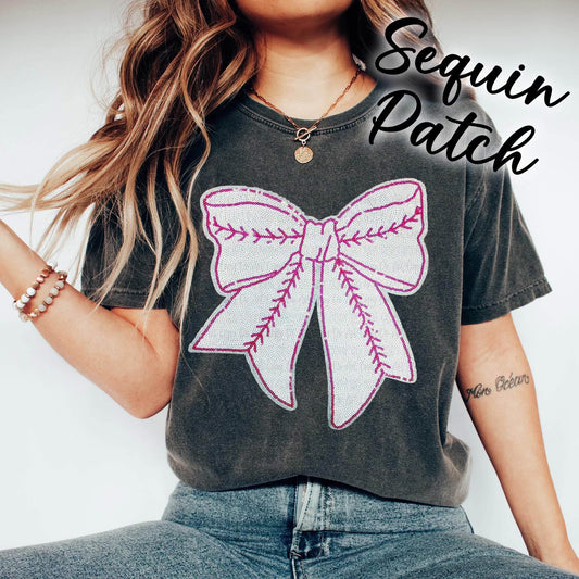 Baseball Bow (Sequin Patch)