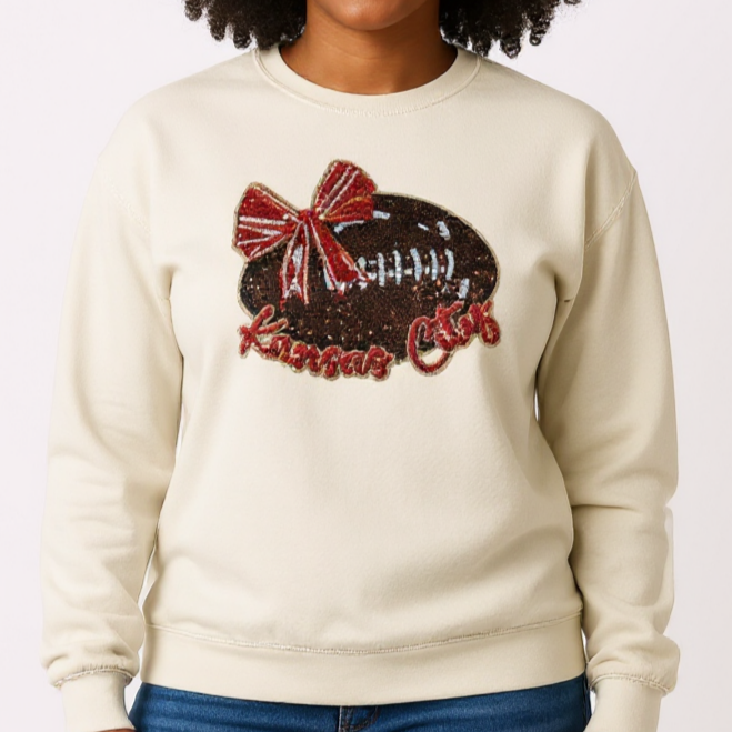 Kansas Sequins Football Sweatshirt (Multi-Brand)