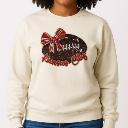 Kansas Sequins Football Sweatshirt (Multi-Brand)