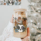Floral Skully 16oz Glass