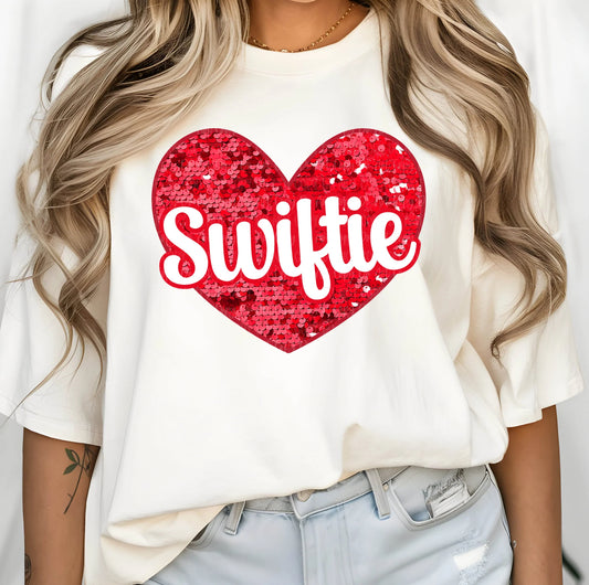 Swiftie Heart Faux Sequin Design