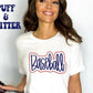 Baseball Red/Blue (Glitter + Puff)
