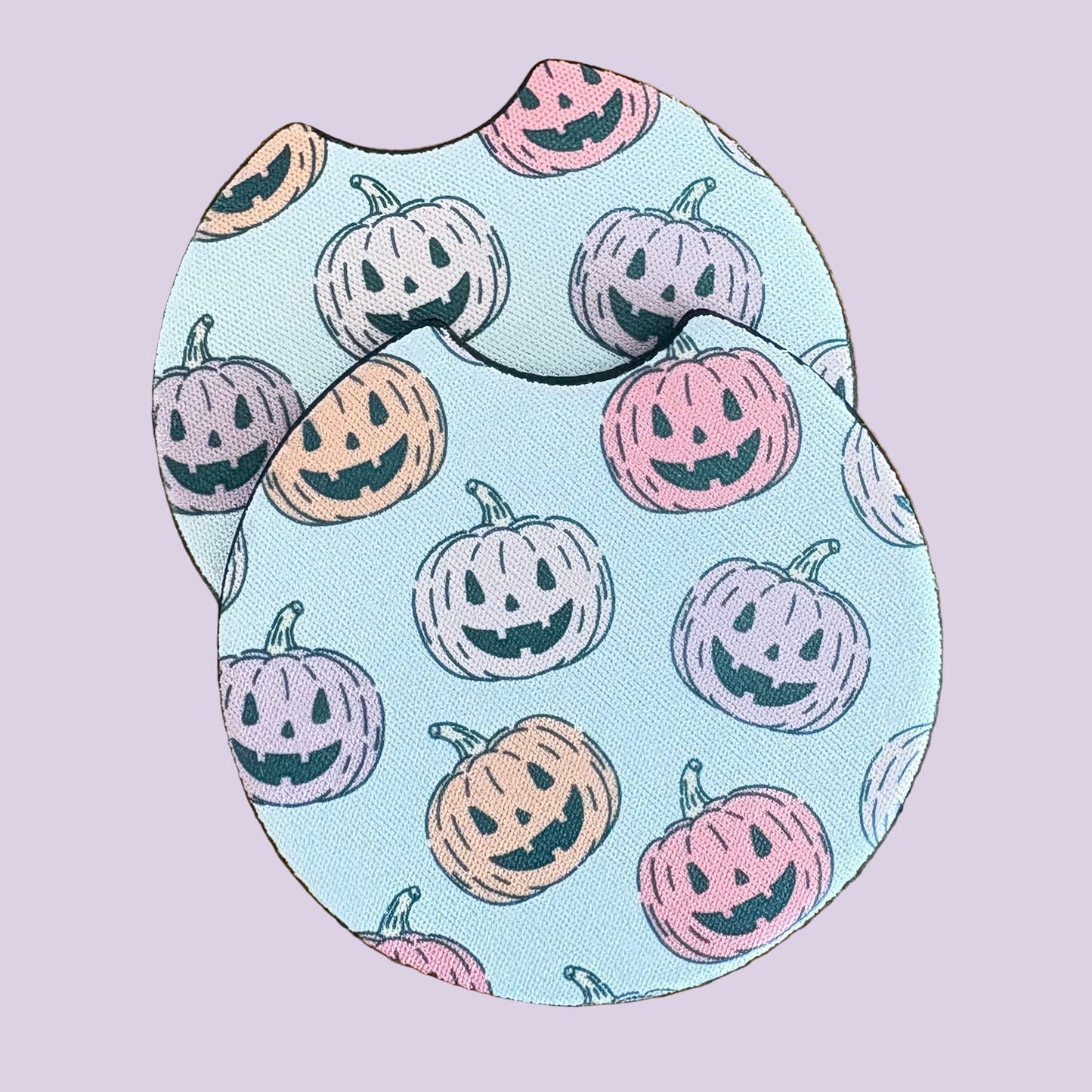 Retro Colorful Jack-O-Lantern Car Coasters (Set of 2)